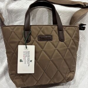 Barbour Quilted Tan Shoulder Bag